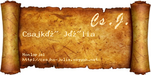 Csajkó Júlia névjegykártya