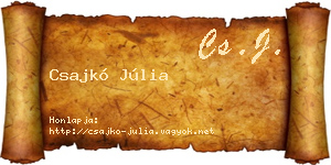 Csajkó Júlia névjegykártya